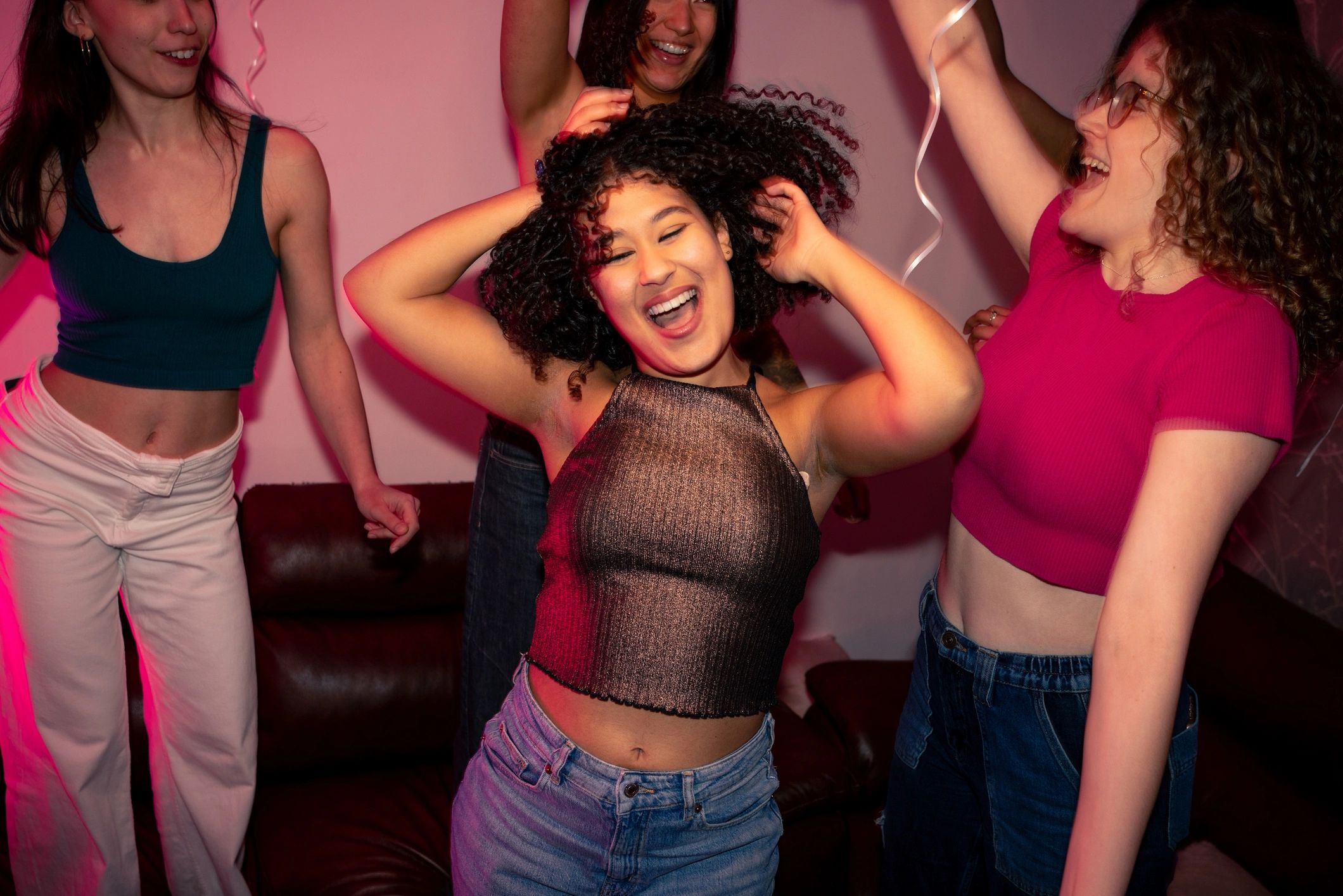Young group dancing and enjoying a fun party atmosphere